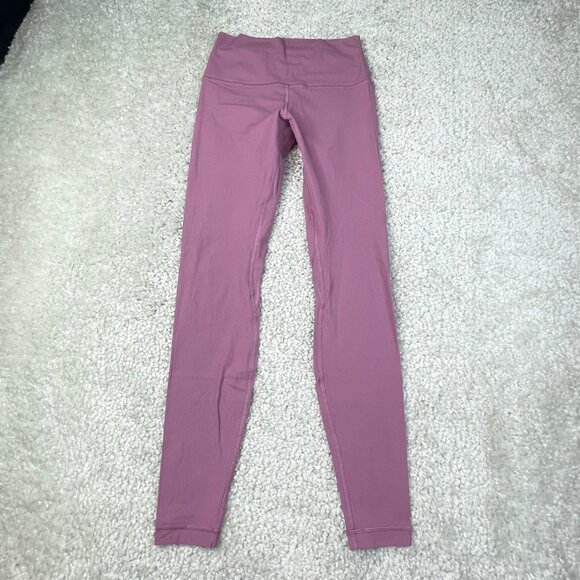 Lululemon Align Ribbed High Rise Pant Legging Velvet Dust Pink - Picture 2 of 10